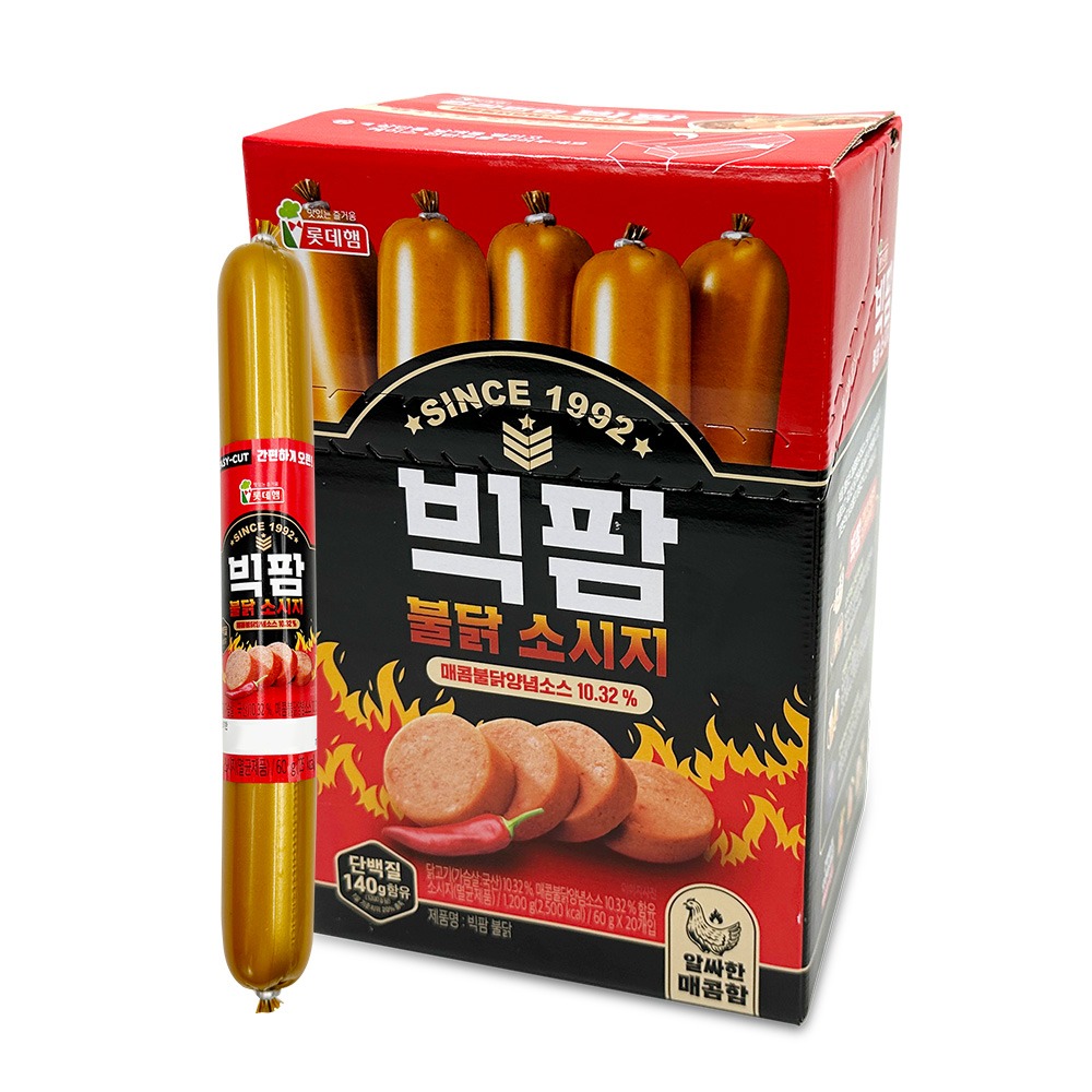 롯데 빅팜 불닭 소시지 1200g (60gx20개) (1통)